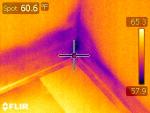 Infrared photo of leaky shower pan